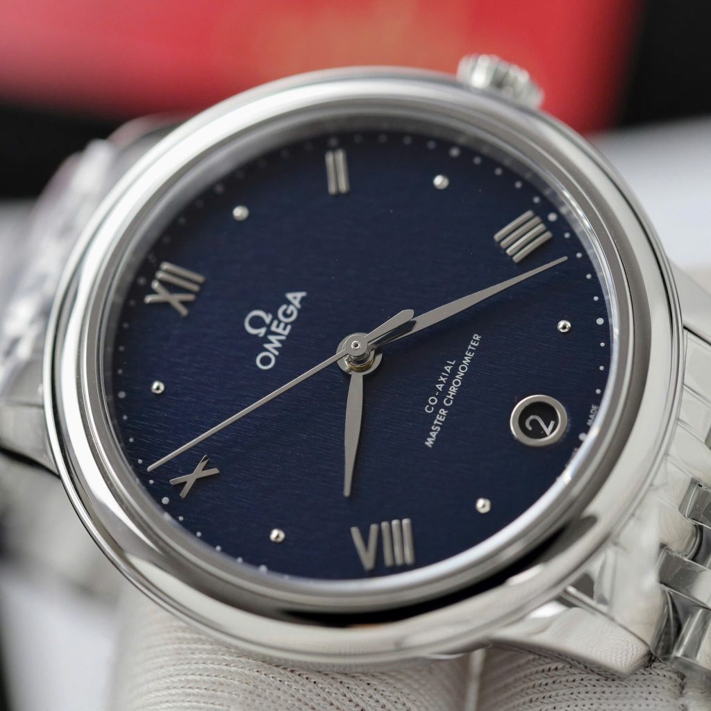 Omega Co-Xial Chronometer Best Replica Women Blue Dial 34mm