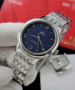 Omega Co-Xial Chronometer Best Replica Women Blue Dial 34mm