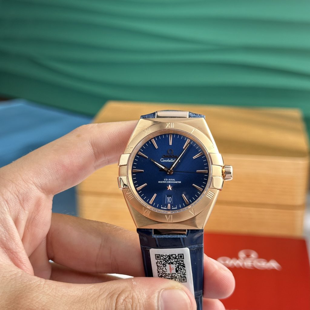 Omega Constellation Rose Gold Best Replica Blue Color UM Factory 39mm (1)