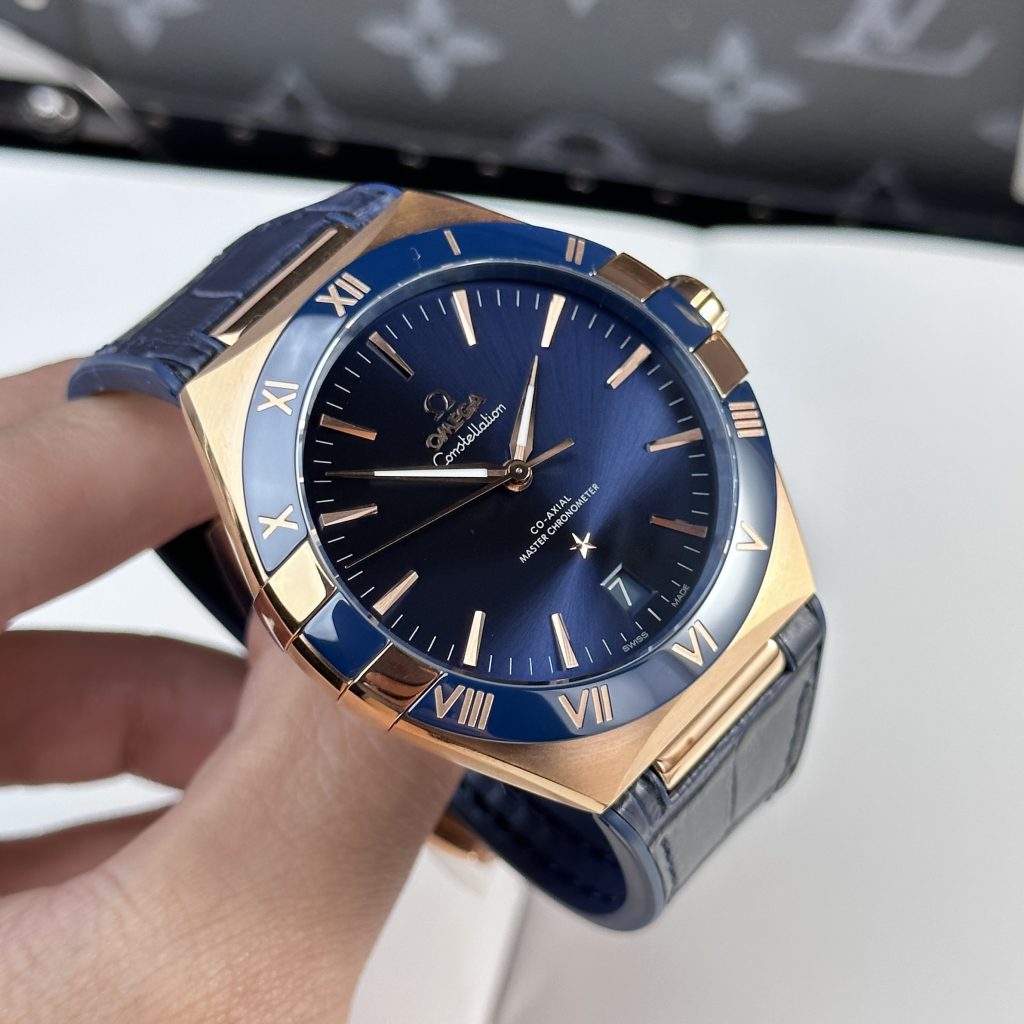 Omega Constellation Rose Gold Blue Color VS Factory 41mm (1)