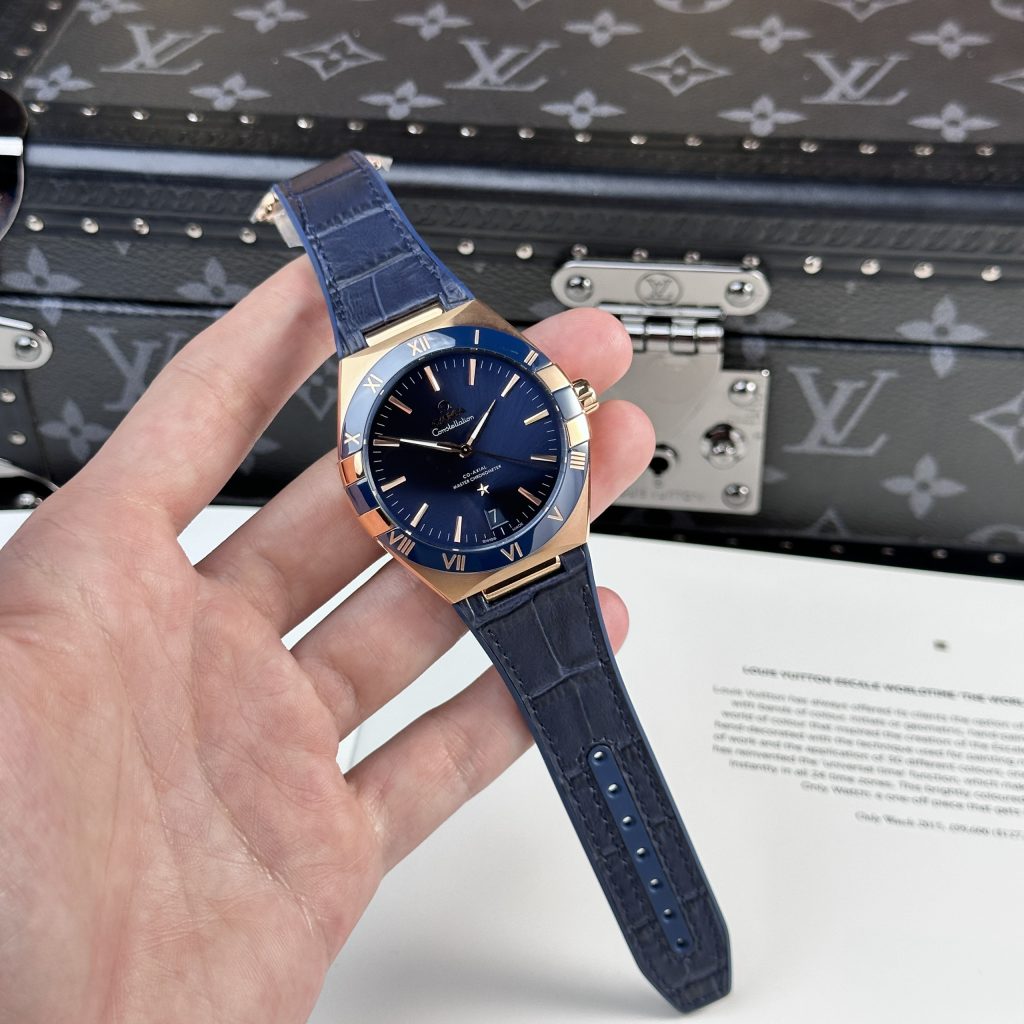Omega Constellation Rose Gold Blue Color VS Factory 41mm (1)