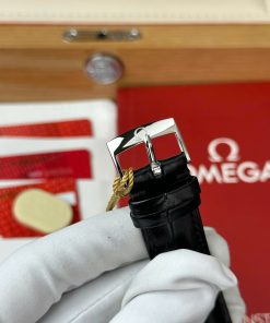 Omega De Ville Prestige Power Reserve Replica 11 Watch Black Leather Strap 39 (2)