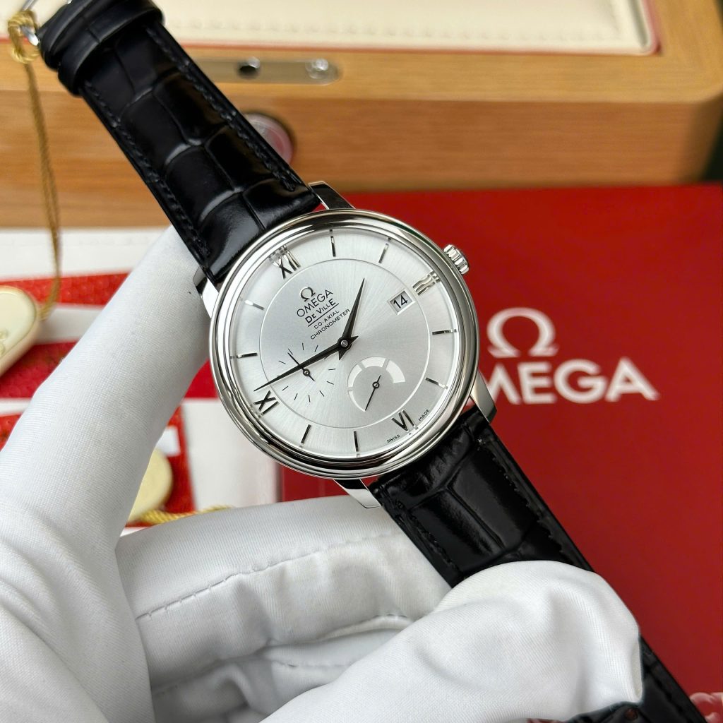 Omega De Ville Prestige Power Reserve Replica 11 Watch Black Leather Strap 39 (2)