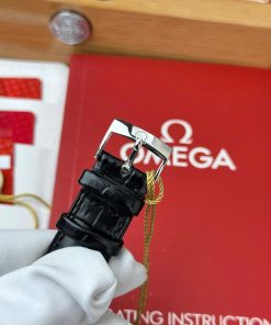 Omega De Ville Prestige Power Reserve Replica 11 Watch Blue Dial Leather Strap 39 (2)