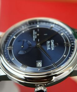 Omega De Ville Prestige Power Reserve Replica 11 Watch Blue Dial Leather Strap 39 (2)