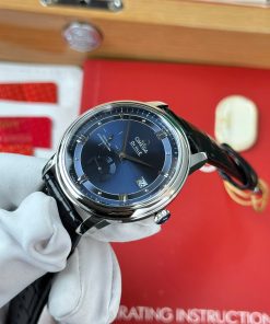 Omega De Ville Prestige Power Reserve Replica 11 Watch Blue Dial Leather Strap 39 (2)