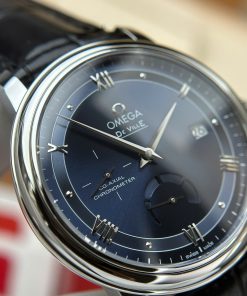 Omega De Ville Prestige Power Reserve Replica 11 Watch Blue Dial Leather Strap 39 (2)