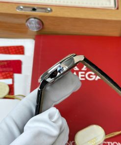 Omega De Ville Prestige Power Reserve Replica 11 Watch Blue Dial Leather Strap 39 (2)