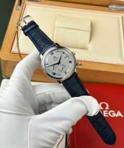 Omega De Ville Prestige Power Reserve Replica 11 Watch Gray Dial Leather Strap 39 (2)