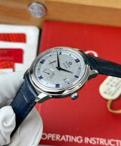 Omega De Ville Prestige Power Reserve Replica 11 Watch Gray Dial Leather Strap 39 (2)