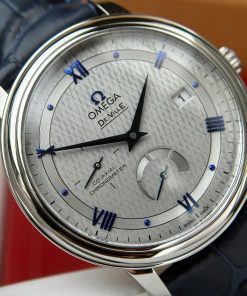 Omega De Ville Prestige Power Reserve Replica 11 Watch Gray Dial Leather Strap 39 (2)