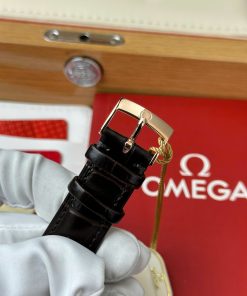 Omega De Ville Prestige Power Reserve Rose Gold Replica 11 Watch Leather Strap 39 (2)
