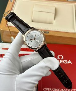 Omega De Ville Prestige Power Reserve Rose Gold Replica 11 Watch Leather Strap 39 (2)