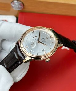 Omega De Ville Prestige Power Reserve Rose Gold Replica 11 Watch Leather Strap 39 (2)