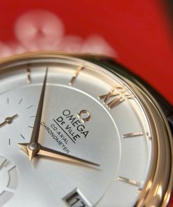 Omega De Ville Prestige Power Reserve Rose Gold Replica 11 Watch Leather Strap 39 (2)