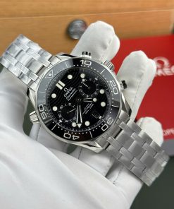 Omega Seamaster Diver 300M Chronograph Replica 1 1 Watch Black Dial N1 Factory 44mm (2)
