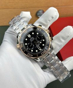 Omega Seamaster Diver 300M Chronograph Replica Watches Demi Rose Gold N1 Factory 44mm (2)