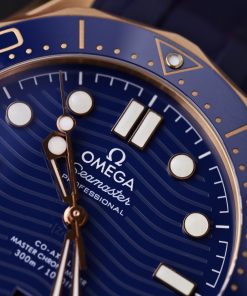 Omega Seamaster Diver 300M Rose Gold Replica Watches Dial Blue 42mm (2)
