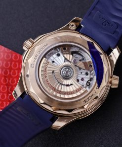 Omega Seamaster Diver 300M Rose Gold Replica Watches Dial Blue 42mm (2)