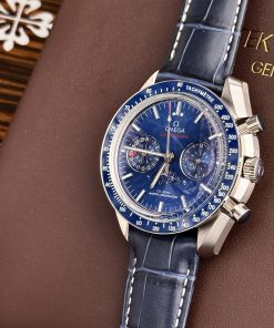 Omega Speedmaster Co-Axial Moonphase Blue Best Replica 44mm (5)