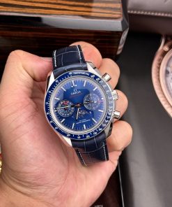 Omega Speedmaster Co-Axial Moonphase Blue Best Replica 44mm (5)