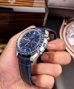 Omega Speedmaster Co-Axial Moonphase Blue Best Replica 44mm (5)