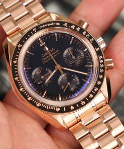 Omega Speedmaster Moonwatch Rose Gold Replica 11 Watch Dial Black 42mm (2)