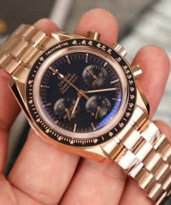 Omega Speedmaster Moonwatch Rose Gold Replica 11 Watch Dial Black 42mm (2)