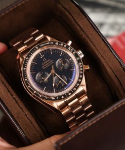 Omega Speedmaster Moonwatch Rose Gold Replica 11 Watch Dial Black 42mm (2)