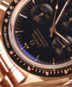 Omega Speedmaster Moonwatch Rose Gold Replica 11 Watch Dial Black 42mm (2)