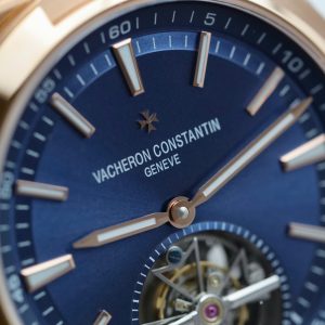 Vacheron Constantin Overseas Tourbillon 6000V Rose Gold Replica Watch Blue Rubber Strap 42 (2)