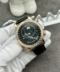 Patek Philippe 6104R Natural Diamond Baguette Solid Gold Watch 44mm (5)