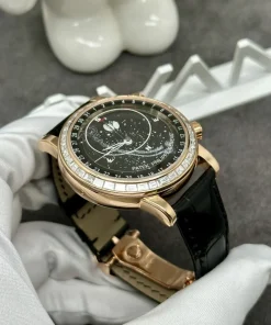 Patek Philippe 6104R Natural Diamond Baguette Solid Gold Watch 44mm (5)