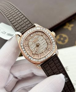 Patek Philippe Aquanaut 5062 18K Gold Wrapped Custom Full Moissanite Diamonds (1)