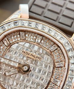 Patek Philippe Aquanaut 5062 18K Gold Wrapped Custom Full Moissanite Diamonds (1)