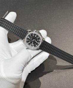 Patek Philippe Aquanaut 5067A Custom Moissanite Diamonds Black (1)