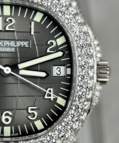Patek Philippe Aquanaut 5167A Full Diamonds Black Dial Replica 40mm (1)