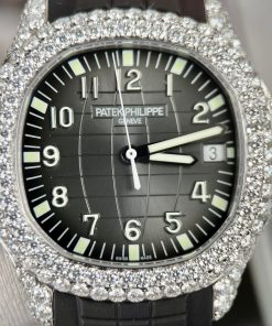 Patek Philippe Aquanaut 5167A Full Diamonds Black Dial Replica 40mm (1)