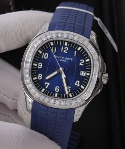 Patek Philippe Aquanaut 5168G Customs Moissanite Baguette Diamonds 42mm (1)