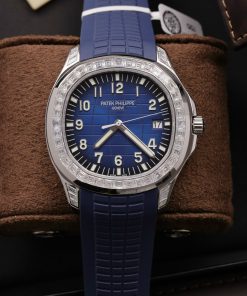 Patek Philippe Aquanaut 5168G Customs Moissanite Baguette Diamonds 42mm (1)