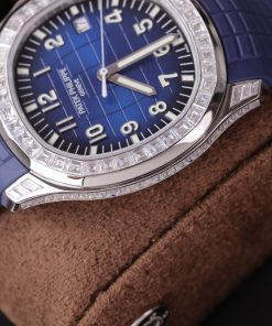 Patek Philippe Aquanaut 5168G Customs Moissanite Baguette Diamonds 42mm (1)