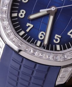 Patek Philippe Aquanaut 5168G Customs Moissanite Baguette Diamonds 42mm (1)