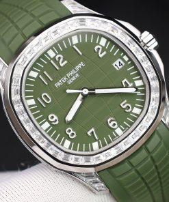 Patek Philippe Aquanaut 5168G Diamonds Baguette Replica GR Factory 42mm (2)