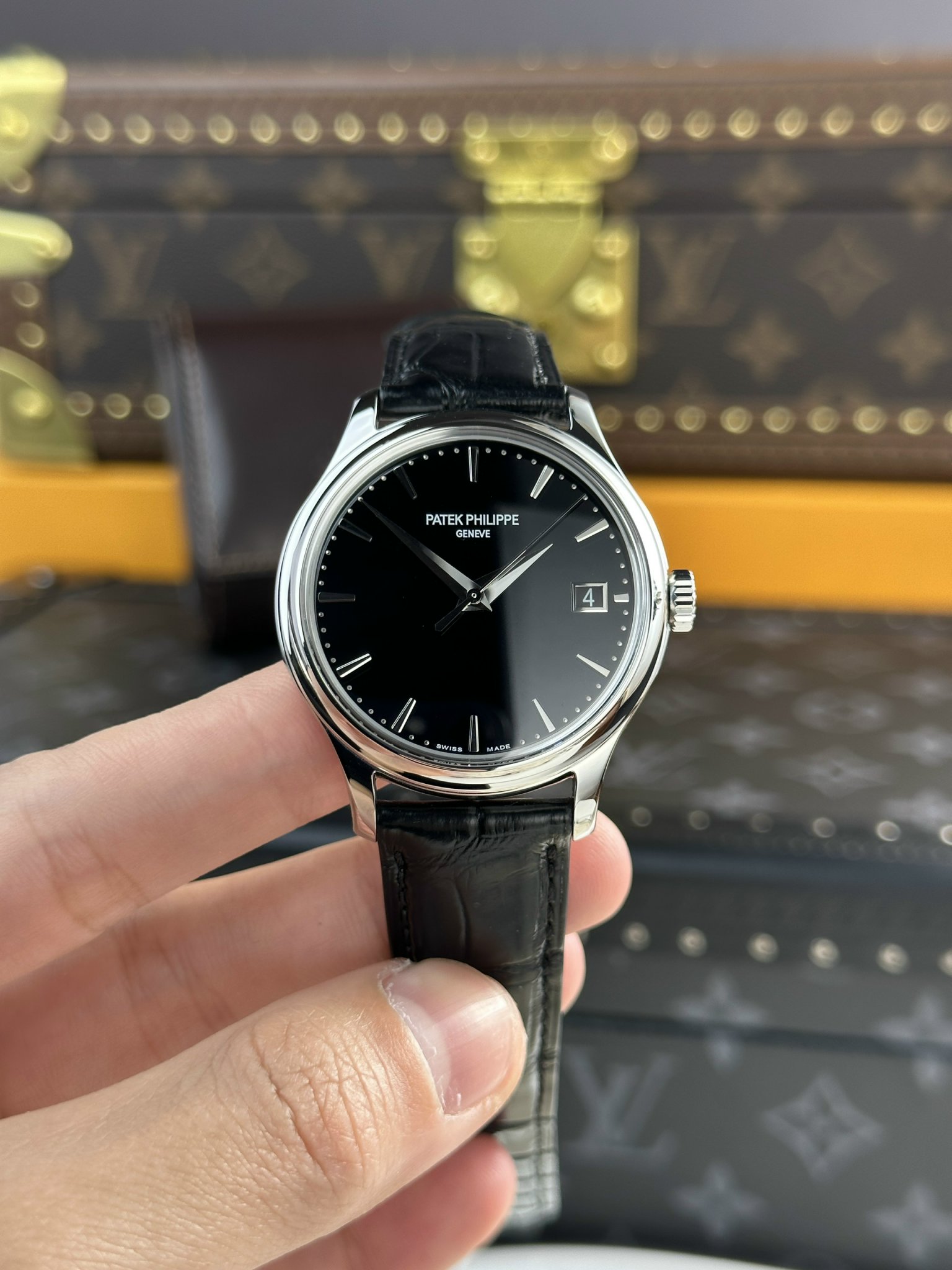 Patek Philippe Calatrava 5227G Black Dial Best Replica Watch 3K Factory 39mm (2) Patek Philippe Calatrava 5227G Black Dial Best Replica Watch 3K Factory 39mm (1)