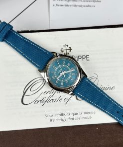 Patek Philippe Calatrava 6007A Replica Watches Blue Color 40mm (1)
