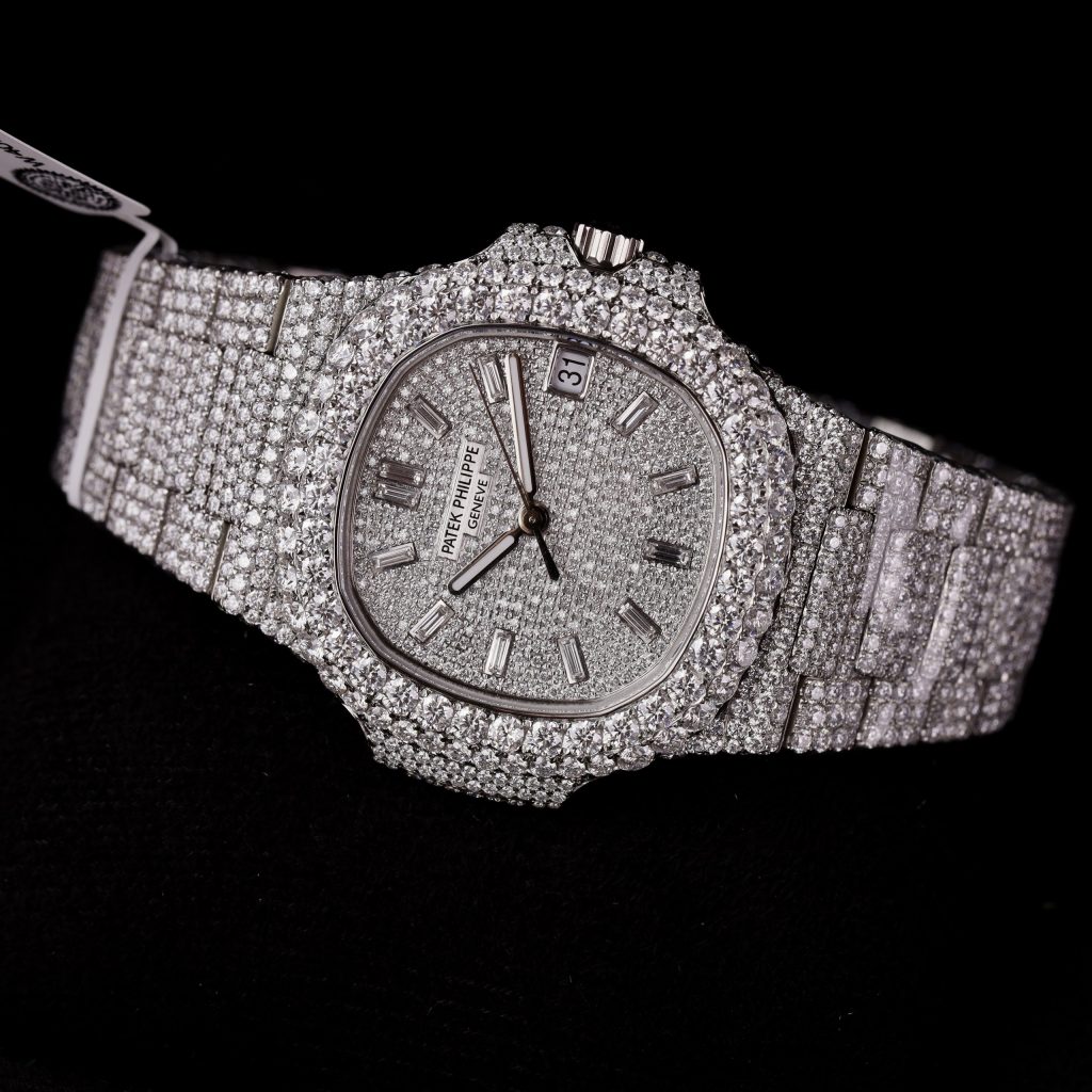 Patek Philippe Iced Out Customs Full Moissanite Diamonds Nautilus 5719 Best Quality 40mm (1)