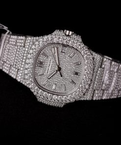 Patek Philippe Iced Out Customs Full Moissanite Diamonds Nautilus 5719 Best Quality 40mm (1)