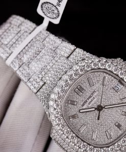 Patek Philippe Iced Out Customs Full Moissanite Diamonds Nautilus 5719 Best Quality 40mm (1)