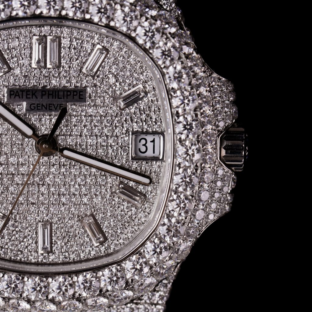 Patek Philippe Iced Out Customs Full Moissanite Diamonds Nautilus 5719 Best Quality 40mm (1)