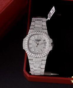 Patek Philippe Iced Out Customs Full Moissanite Diamonds Nautilus 5719 Best Quality 40mm (1)
